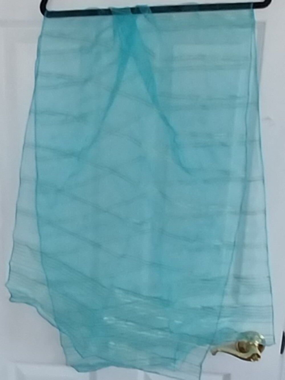 Sheer Aqua Blue Scarf Wrap - Picture 6 of 10